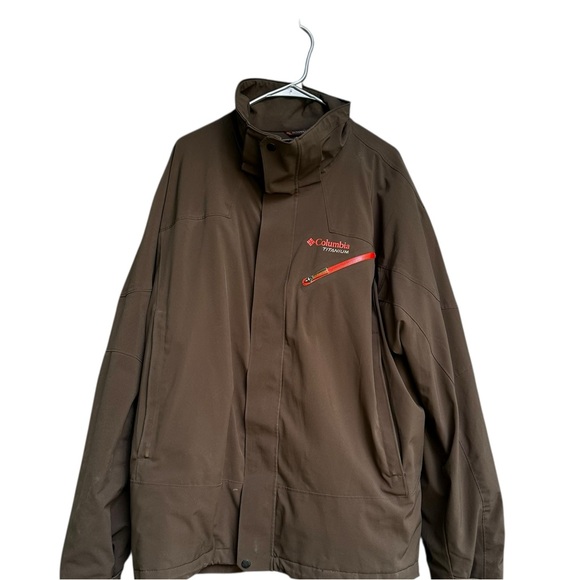 Columbia Titanium Omni-Tech Insulated Brown Winter Coat XL - Picture 1 of 8